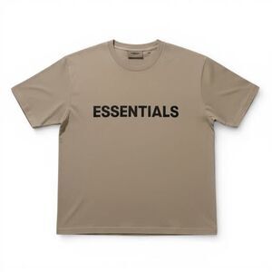 Fear of God Essentials T-Shirt Men’s Medium Taupe Beige Short Sleeve Used